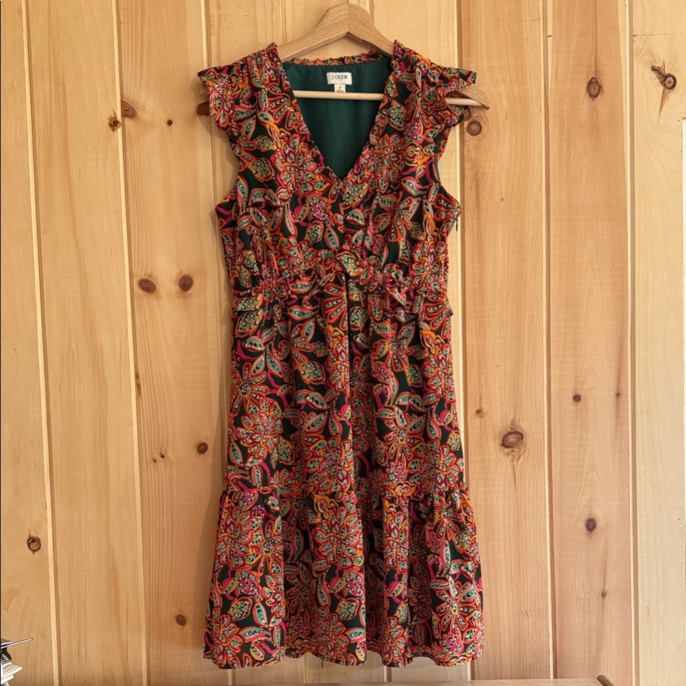 🙂 $8 J. Crew Floral Ruffle Detail V-Neck Dress ‼️SEND OFFER‼️